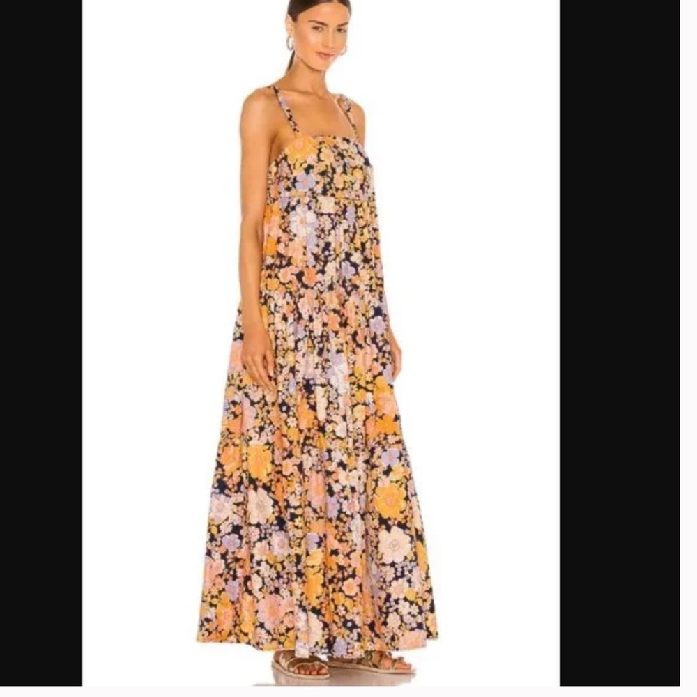 Free People Park Slope Floral, Maxi, Cotton, Sleeveless, Full Dress